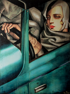 Tamara De Lempicka print, Self-portrait in the green Bugatti, 1925