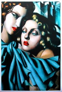 Affiche De Lempicka, Jeunes filles  l'tole bleue