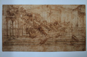 Lmina Da Vinci, Estudio de la perspectiva para el fondo de la Adoracin de los Magos, 1481-1484