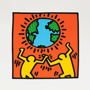 Affiche Haring, Earth, world