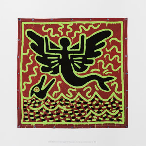 Keith Haring poster, Mermaid with dolphin (1982)