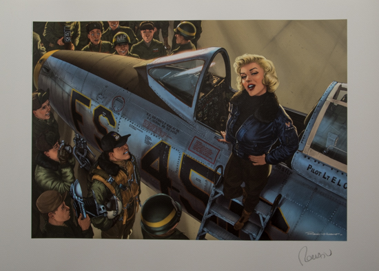 Affiche signe de Romain Hugault : Marilyn, North American F-100 Super Sabre