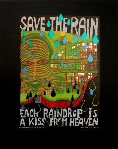 Affiche Hundertwasser, Save the Rain