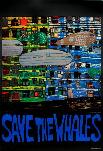Affiche Hundertwasser, Save the Whales