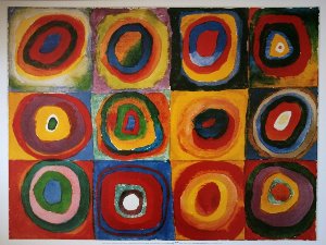 Lmina Vassily Kandinsky, Carrs et cercles concentriques, 1913