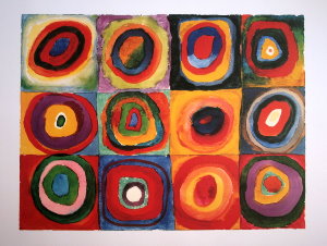 Lmina Vassily Kandinsky, Carrs et cercles concentriques, 1913