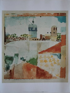 Lmina Paul Klee, Hammamet con su mezquita, 1914