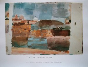 Lmina Paul Klee, Frente a las puertas de Kairouan, 1914