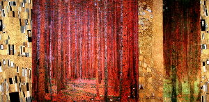 Lmina Gustav Klimt, Forest Patterns II