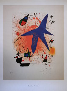 Lmina Joan Miro, L'toile bleue, 1972
