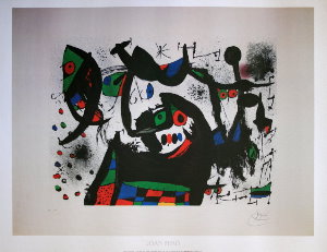 Joan Miro print, Hommage  Joan Prats, 1972