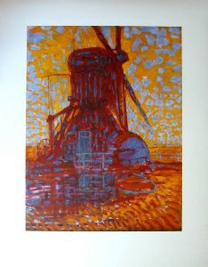Quadrichromie Piet Mondrian, Moulin au soleil, 1908