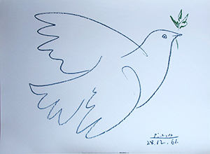 Affiche Picasso, La colombe bleue, 1961