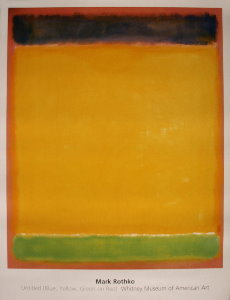 Mark Rothko poster, Blue, yellow, green on red