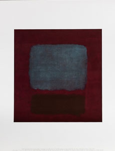 Mark Rothko poster, n37, n19, Slate blue, and brown on plum