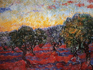Vincent Van Gogh print, The olive trees, 1889