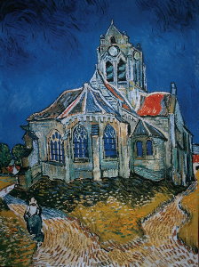 Affiche Van Gogh, L'glise d'Auvers-sur-Oise, 1890