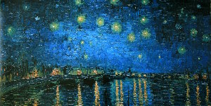 Affiche Van Gogh, Nuit toile sur le Rhne, 1888