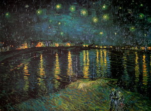 Affiche Van Gogh, Nuit toile sur le Rhne, 1888