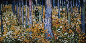 Vincent Van Gogh print, Undergrowth with two figures, 1890