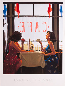 Jack Vettriano print, Caf Days