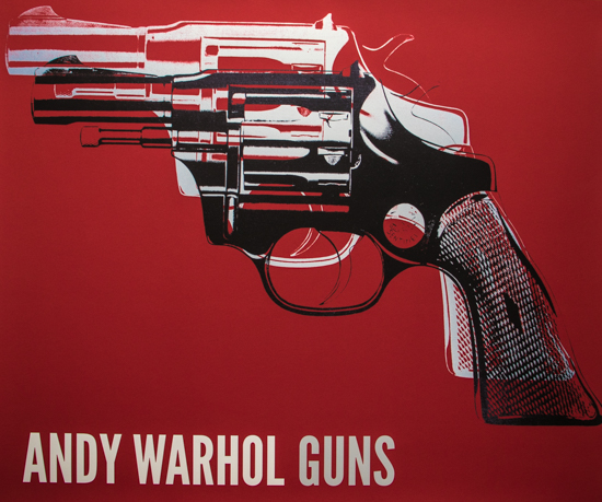 Stampa Andy Warhol, Guns, c.1981-82 (white and black on red)
