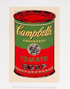 Affiche Warhol, Soupe Campbell, 1965 (vert et rouge)