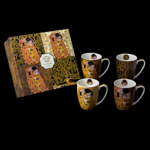 Set di 4 Tazze in Porcellana Gustav Klimt