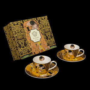 Do de tazas Espresso Gustav Klimt : El beso, El rbol de la vida (marrn)