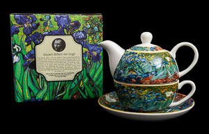Duo thire et tasse en porcelaine Vincent Van Gogh : Les iris