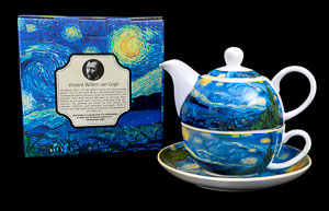 Duo thire et tasse en porcelaine Vincent Van Gogh : La nuit toile