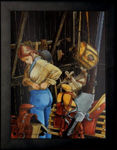 Franois Bourgeon framed print : La petite fille bois caman