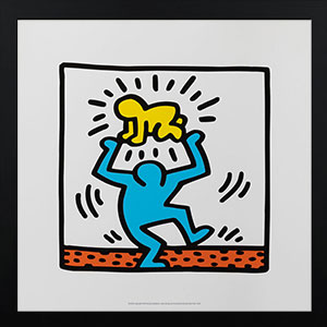 Lmina enmarcada Keith Haring : Beb llevado sobre la cabeza (1987)