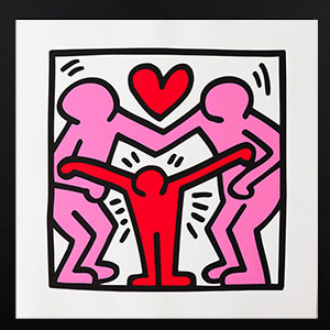 Lmina enmarcada Keith Haring : Sin ttulo 1989 (Familia)