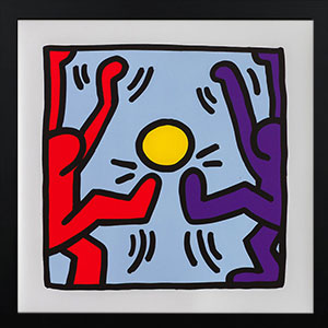 Lmina enmarcada Keith Haring : Familia, 1988 (football 2)