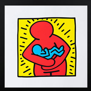 Lmina enmarcada Keith Haring : Sin ttulo 1986 (Maternidad)