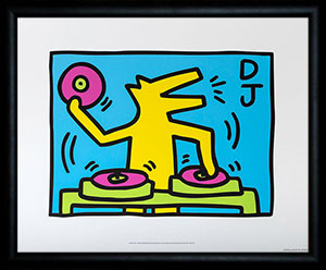Lmina enmarcada Keith Haring : Untitled DJ (1983)