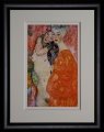 Gustav Klimt framed print : The two friends (Gold foil inlays)