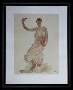 Affiche encadre Auguste Rodin : Danseuse Cambodgienne VI
