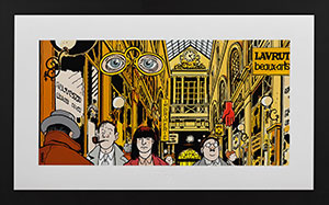 Jacques Tardi framed Pigment print, Nestor Burma dans le 2me arrondissement de Paris