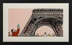 Jacques Tardi framed Pigment print, Nestor Burma dans le 7me arrondissement de Paris