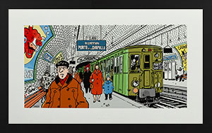 Jacques Tardi framed Pigment print, Nestor Burma dans le 9me arrondissement de Paris