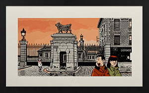 Jacques Tardi framed Pigment print, Nestor Burma dans le 15me arrondissement de Paris