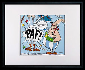 Albert Uderzo framed Digigraph : Paf, Oblix