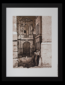 Bernard Yslaire framed print : A l'ombre d'Hugo Sambre