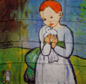 Pablo Picasso scarf : Child with a Dove (unfolded)