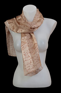 Leonardo Da Vinci silk scarf : Codex (beige)