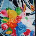 Jeff Koons scarf : Tulips (unfolded)