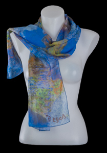 Edgar Degas silk scarf : The ballerinas (blue)