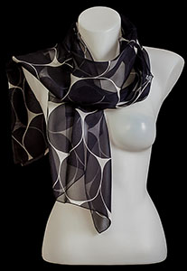 Raoul Dufy silk scarf : Scales (black and White